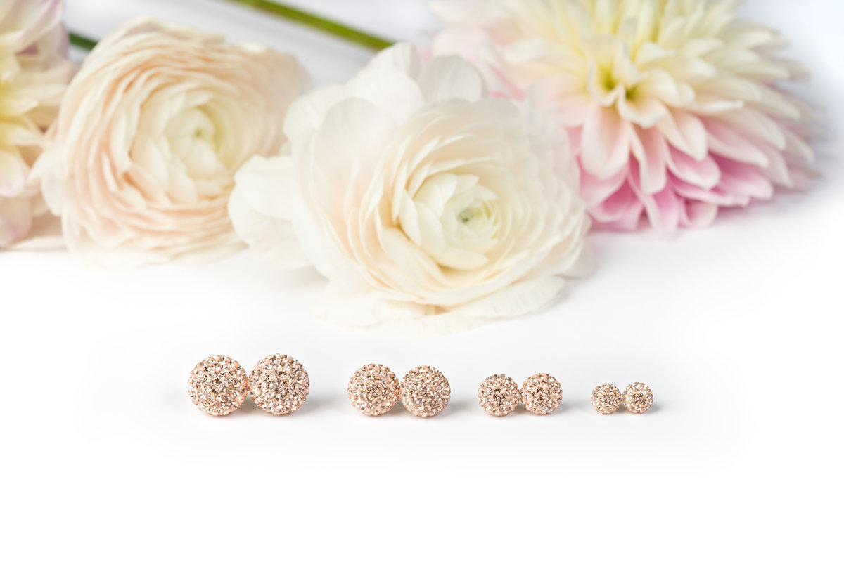 12, 10, 8, and 6mm Sparkle Balls side-by-side
